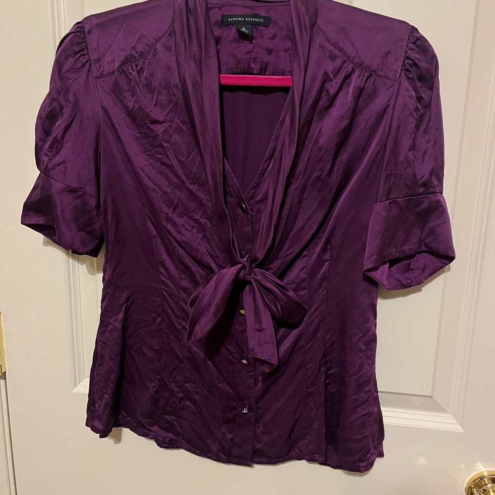 Banana Republic Deep Purple Silk Blouse